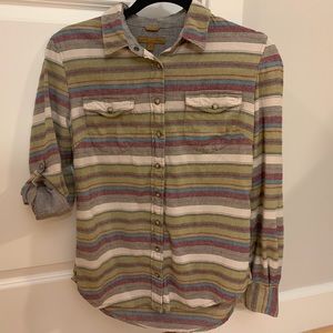 Jachs Girlfriend Flannel Stripe Button Down Shirt